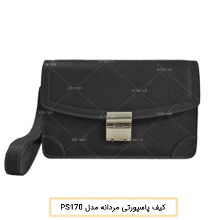 سایز استانداردکیف پاسپورتی چرم مردانه مدل 170 رنگ مشکی