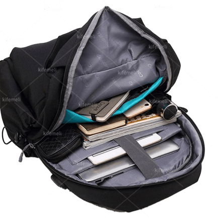 کوله‌پشتی لپ‌تاپ و تبلت آستردار جادار رنگ مشکی