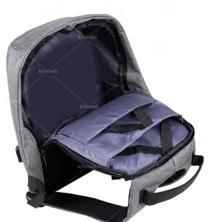 کوله‌پشتی لپ‌تاپ و تبلت آستردار جادار رنگ طوسی