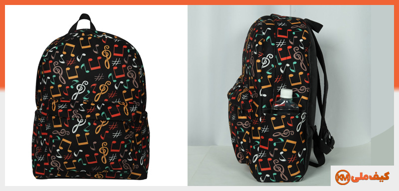 کیف مدرسه پسرانه با طرح نت موسیقی